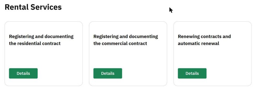 Ejar electronic services: registering and documenting the residential contract, the commercial contract, and renewing contracts and automatic renewal